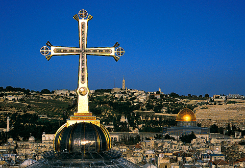 golgotha cross jerusalem holy church symbol hammers michael light